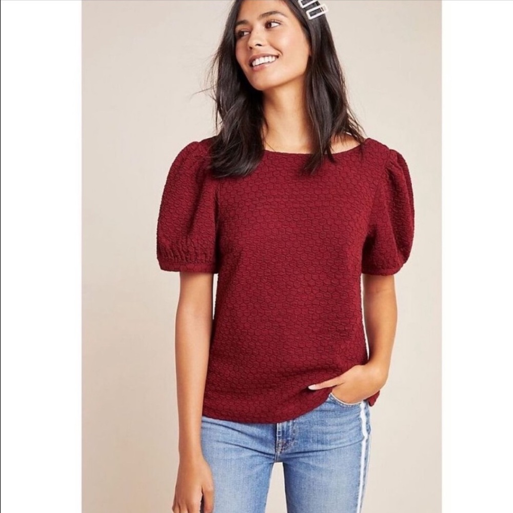 Anthropologie Porridge Parker Puff Sleeve Top